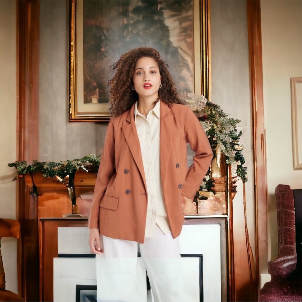 Women's Essential Blazer - A New
Day Brown XS
